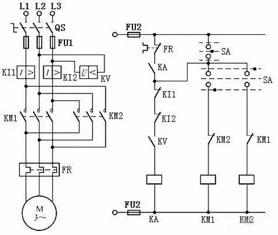 電動機常用保護的接線圖